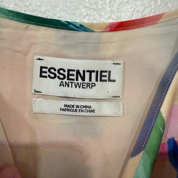 Essentiel Antwerp Varah Midi Slip Dress in Multicolor Graphic Stripes Size 34 2 - Picture 6 of 9